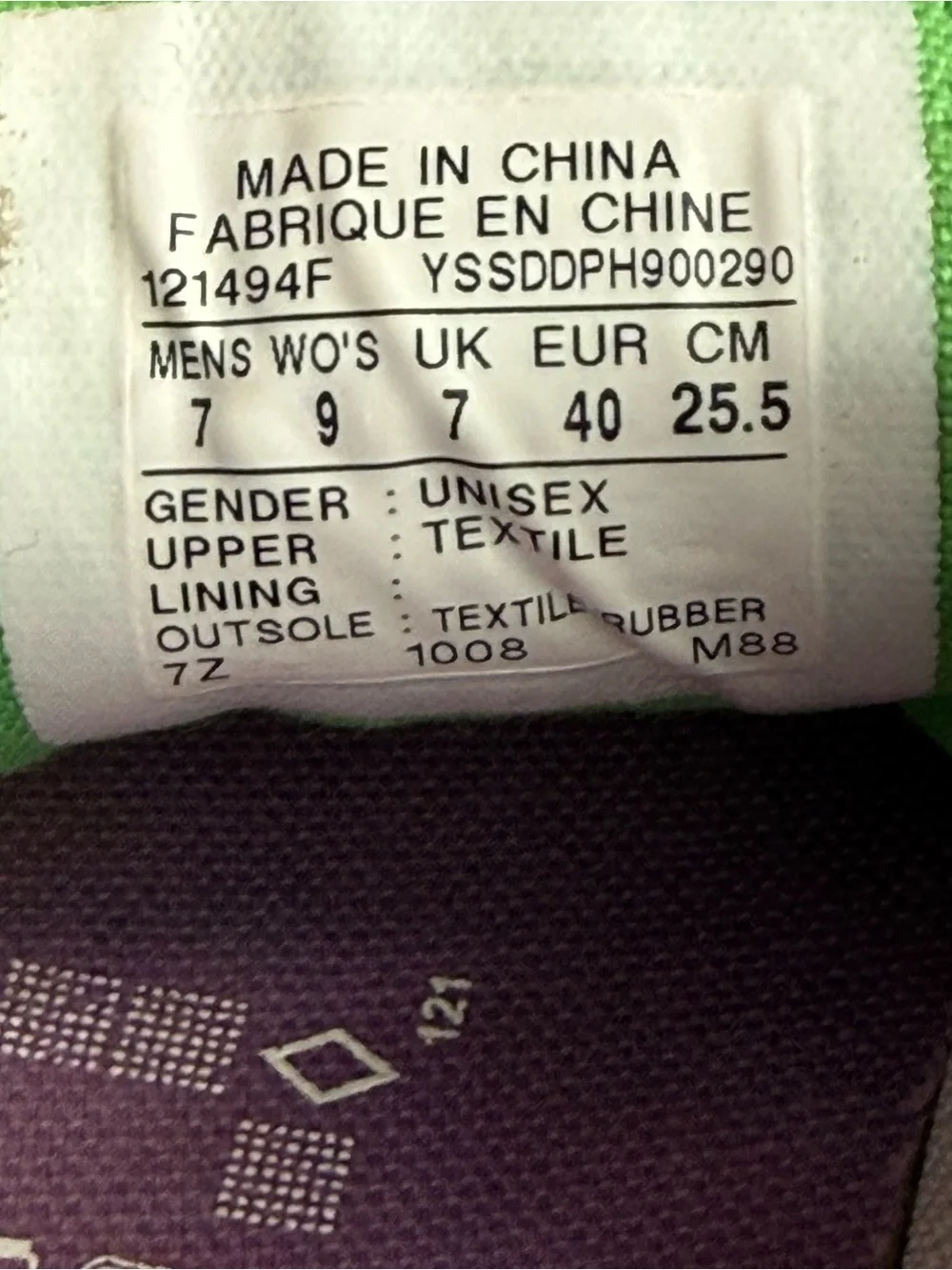 Converse White Low Top Sneakers with Rainbow Laces &  Tongue and Purple Interior - Picture 8 of 9